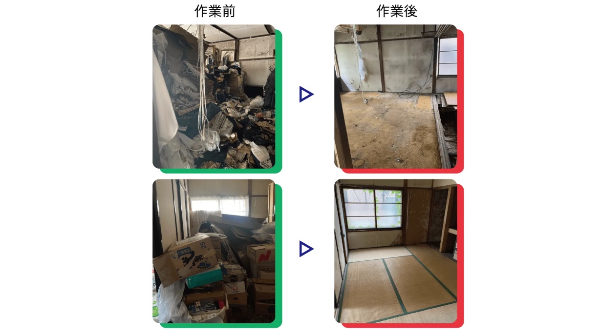 ゴミ屋敷片付け(作業前・作業後)